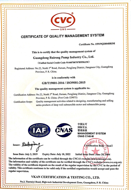 Bomba sumergible de 60Hz