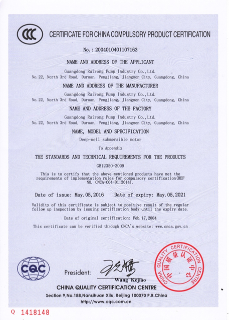 Motor sumergible de 60Hz