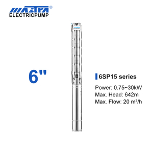 Bomba sumergible Mastra de acero inoxidable de 6 pulgadas - Serie 6SP Caudal nominal de 15 M³/h