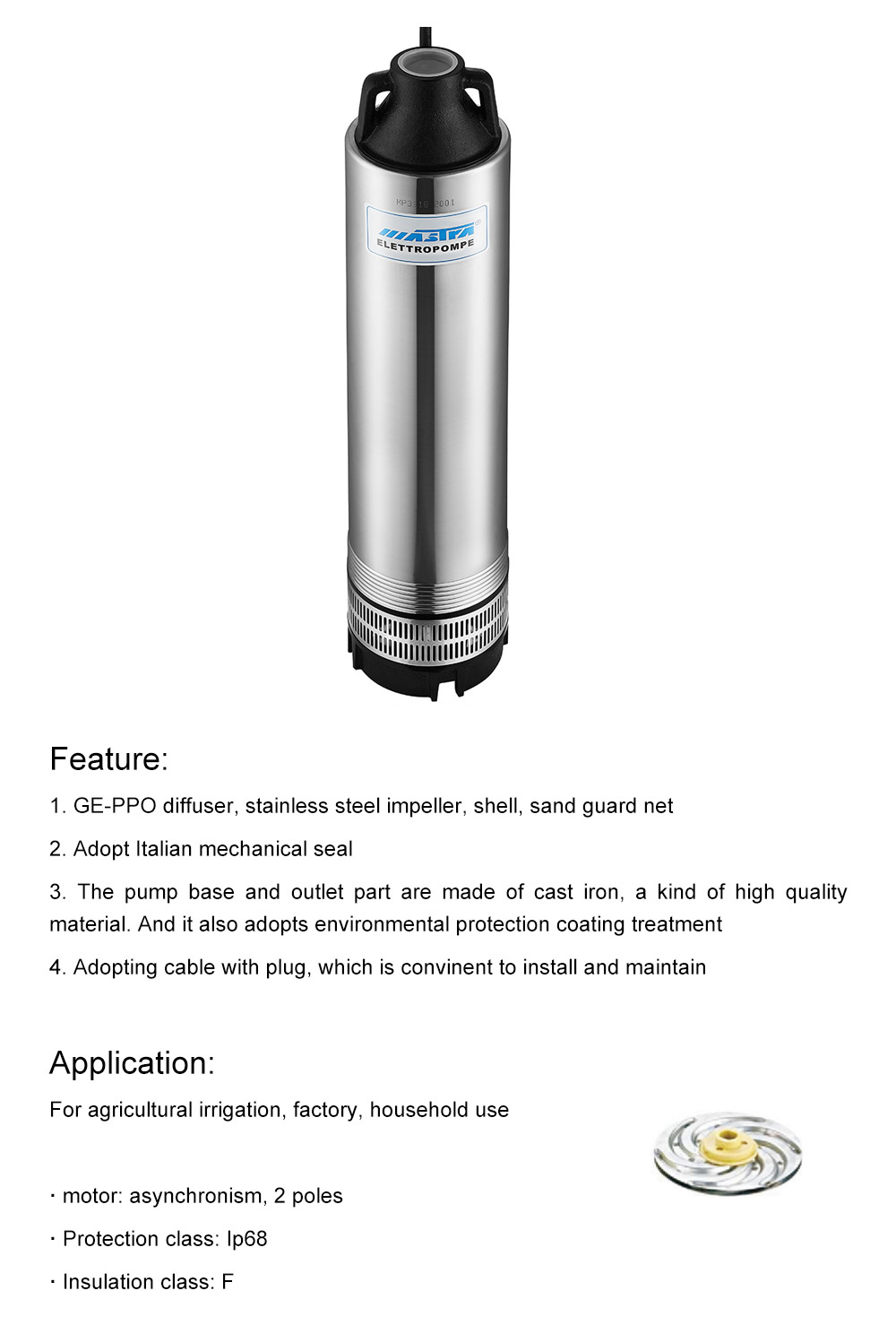 bomba sumergible de suministro de tractor